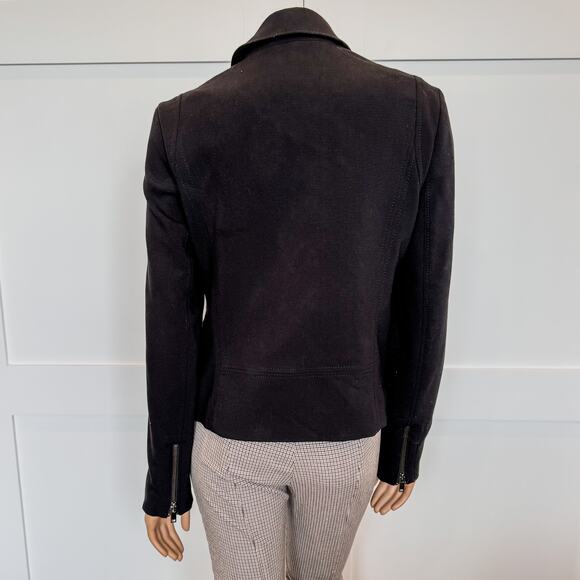 Banana Republic, Black Moto Jacket w Asymmetrical Full Front Zip-Women’s Size 10 - Picture 6 of 9